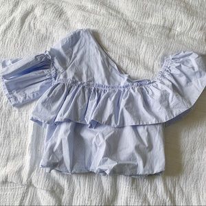 Zara striped restructured One Shoulder Top